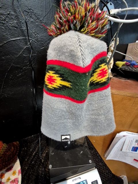 Grey w/Navajo Pattern Autumn Stocking Hat