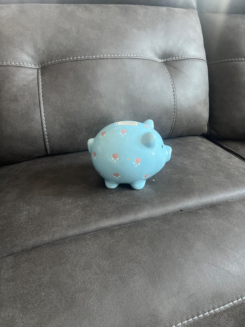 Blue piggy bank