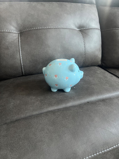 Blue piggy bank