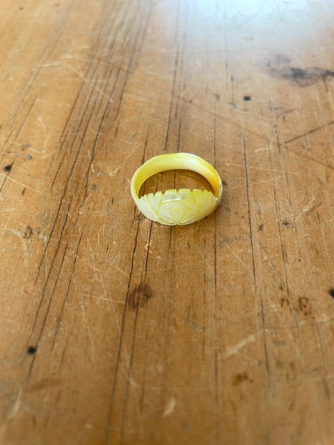 Mother of pearl carved ring