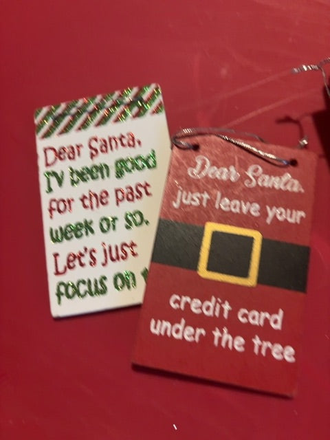 Dear Santa ornaments