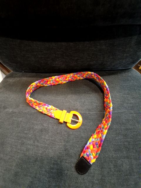 Orange multi  Woven Belt Made in Italy, S