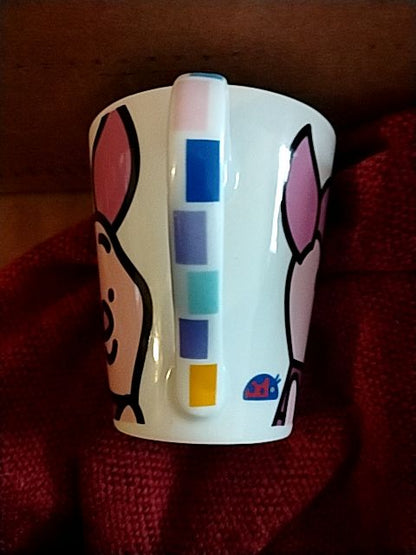 White W Pink, Blue Disney Piglet Coffee Mug