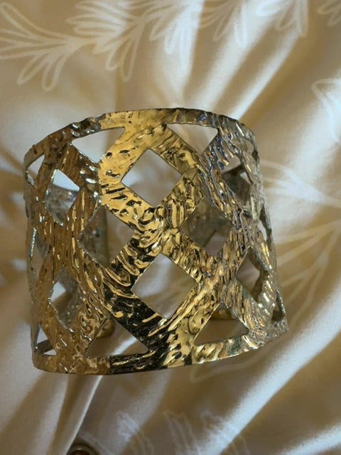 Metal tone cutout cuff bracelet