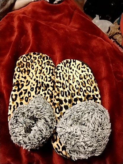 Leopard Print Variety  Leopard Slipper Booties, 9-11