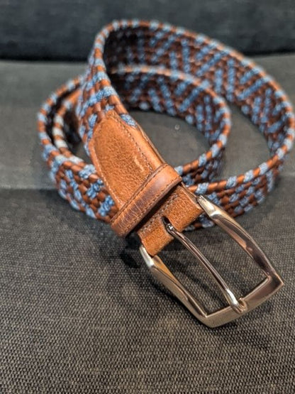 Torino Braided Leather & Linen Belt