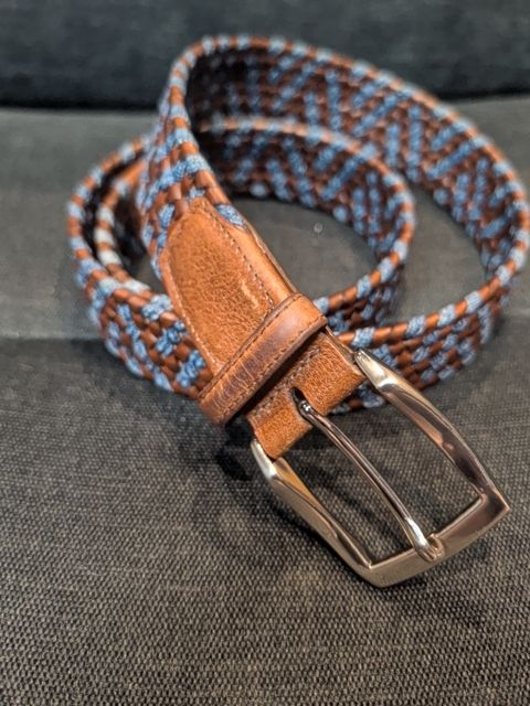Torino Braided Leather & Linen Belt