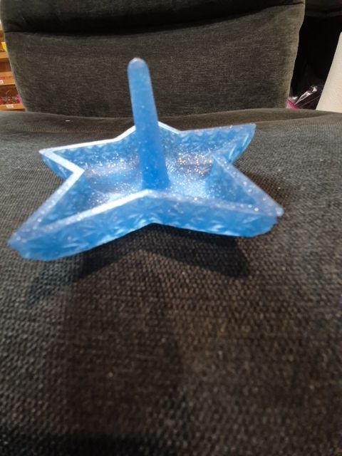 Blue w/ silver glitter Resin Star Ring/ trinket dish