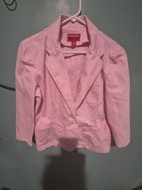 Chaps Denim Pink Blazer Jacket Size M