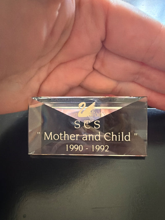Swarovski Crystal mother and child plaque