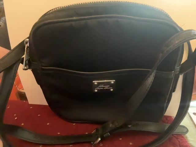 Black Lauren Ralph Lauren Canvas/Leather Crossbody
