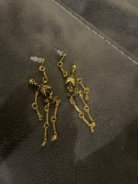 Skeleton body earrings