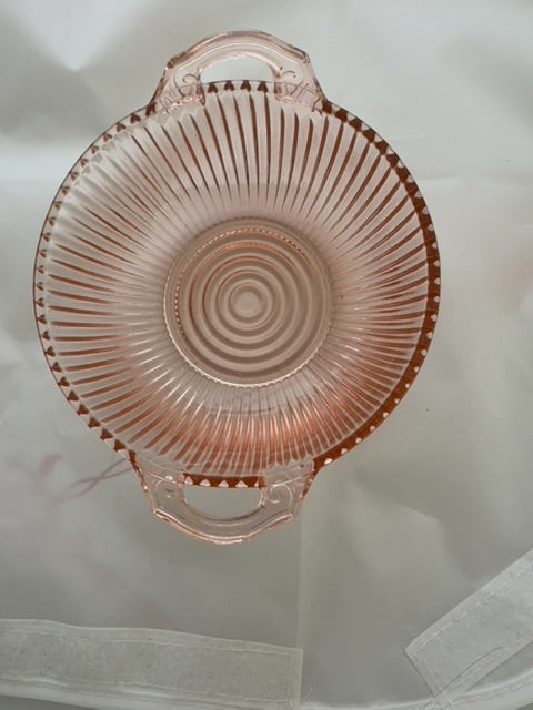 Pink Depression Glass Pink depress handled, 6”