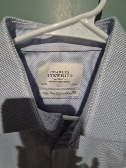 Blue Charles Tyrwhitt Button Up Dress Shirt, 15 1/2 - 33in Non Form Extra Slim Fit