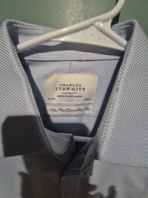 Blue Charles Tyrwhitt Button Up Dress Shirt, 15 1/2 - 33in Non Form Extra Slim Fit