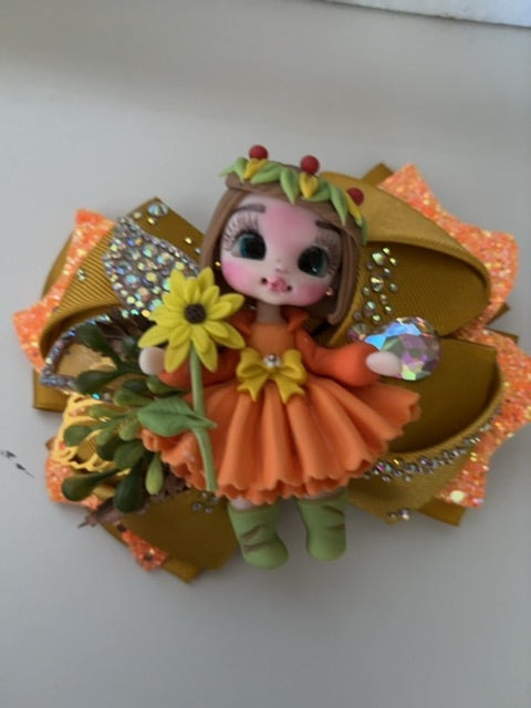 Orange MysticalCreationsByMaira Autumn clay hairbow