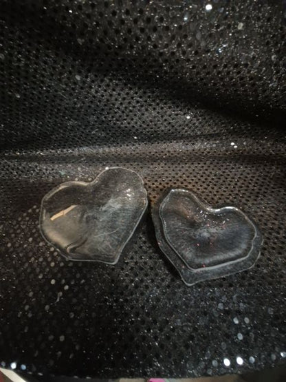 Black w/Red Rose Hand Made Heart Shaped Resin Trinket Box, 4" × 3.5" × 2"