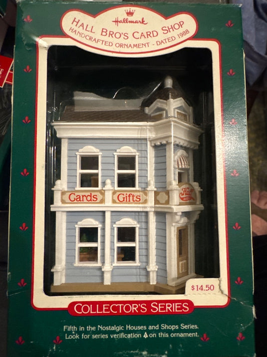 Hallmark ornament. Halls bros card shop