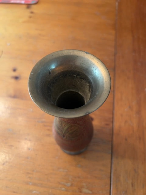 Vintage India Brass Bud Vase - 7.5"