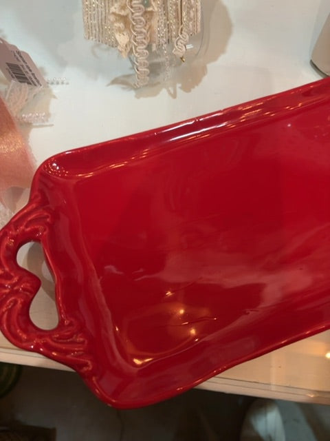 Red  Italian ceramic tray/platter