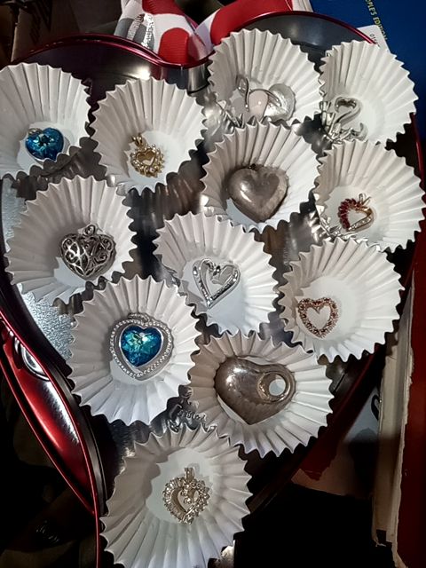 Sterling silver Valentine heart pendants
