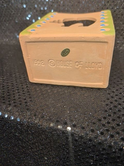 House of lloyd Terracotta votive holder W/ Bear