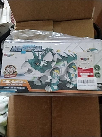 Blue and White  Electronic Walking Dinosaur