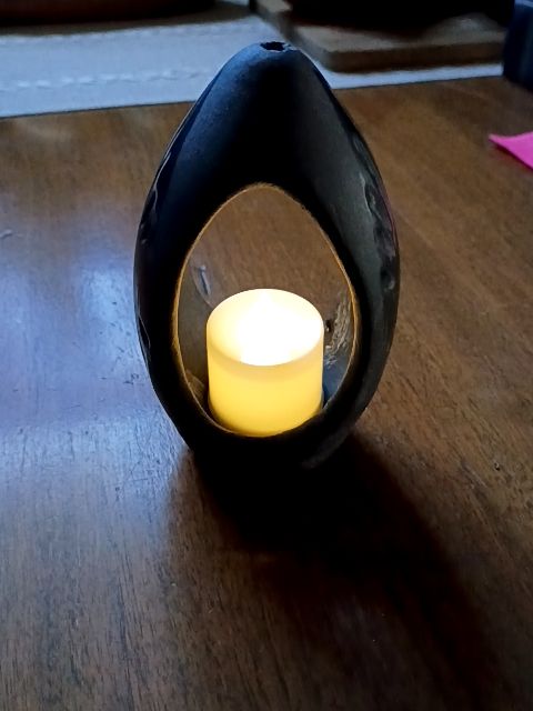 Oaxaca Hand Crafted Oaxaca Sculpture/ tea light 3.5" x 5.5"