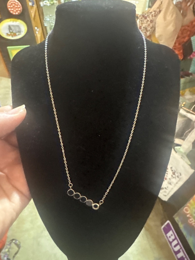 Onyx circle and 925 necklace
