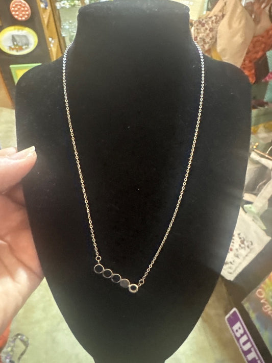 Onyx circle and 925 necklace