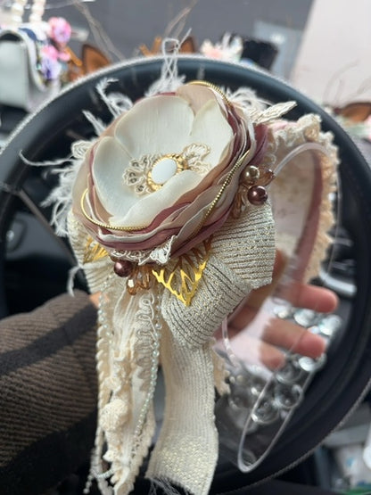Spanish style floral/lace headband