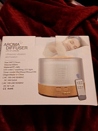 White w/brown trim Life Of Leisure Aroma Diffuser Lamp