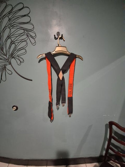Black & Orange Harley Davidson Suspenders