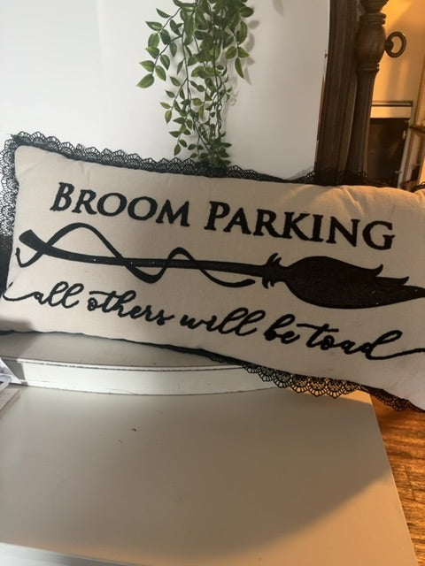 Grey/Black  Broom lumbar pillow