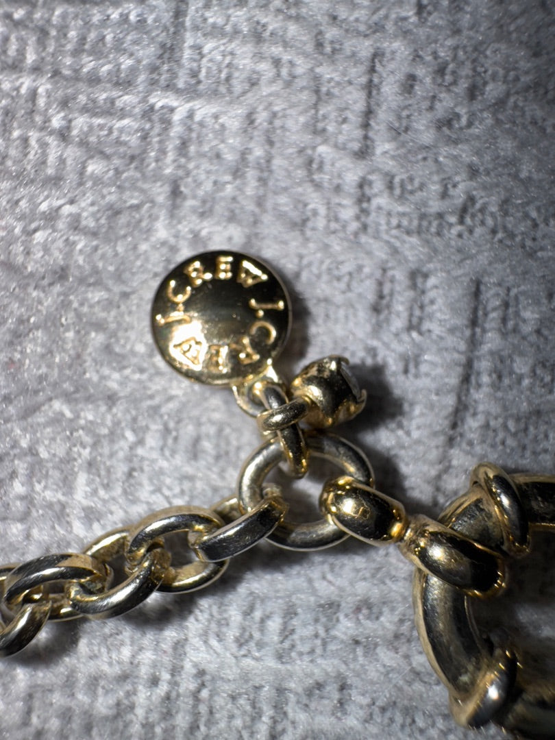 Salmon J Crew Coral necklace in gold tone setting