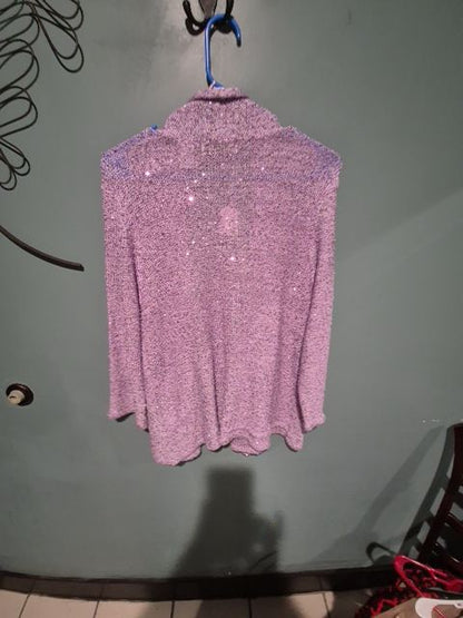 Lavender Alfred Dunner Open Cardigan w/ sequins