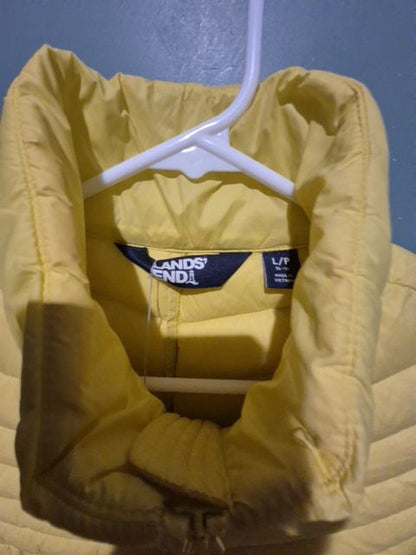 Yellow Lands End Puffer Vest, L