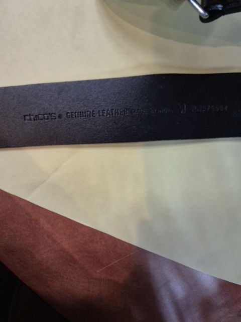 Chico's w/Solid Silvertone Buckle Black Leather Belt, M / 39"