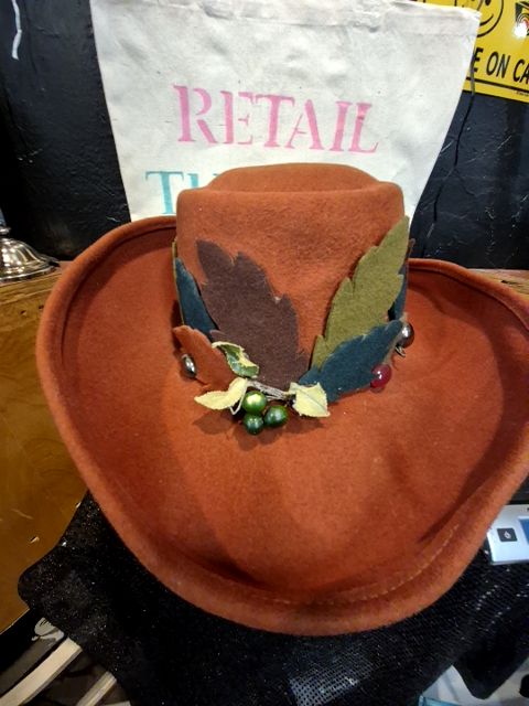 Rust w/Autumn Leaf Hatband Whittall & Shon Doeskin Felt Hat