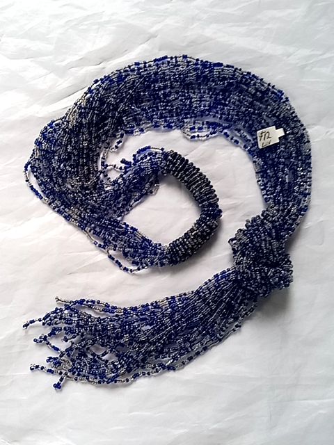 Blue  Multi-strand knotted necklace