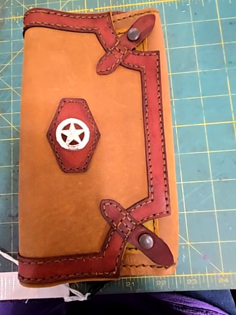 Leather clutch w/star