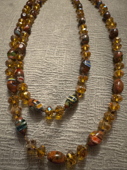 Beaded Amber Necklace