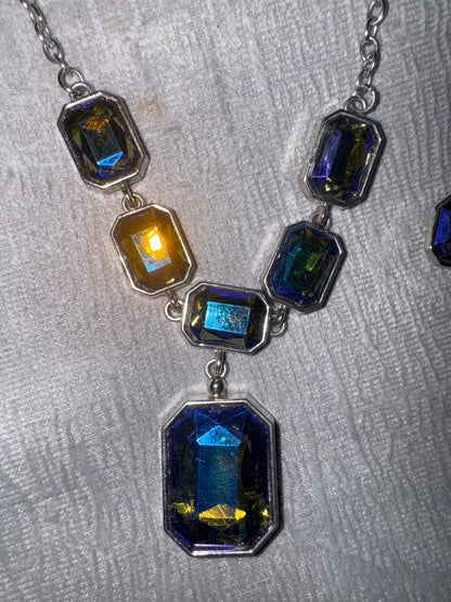 Square Blue Stone Set