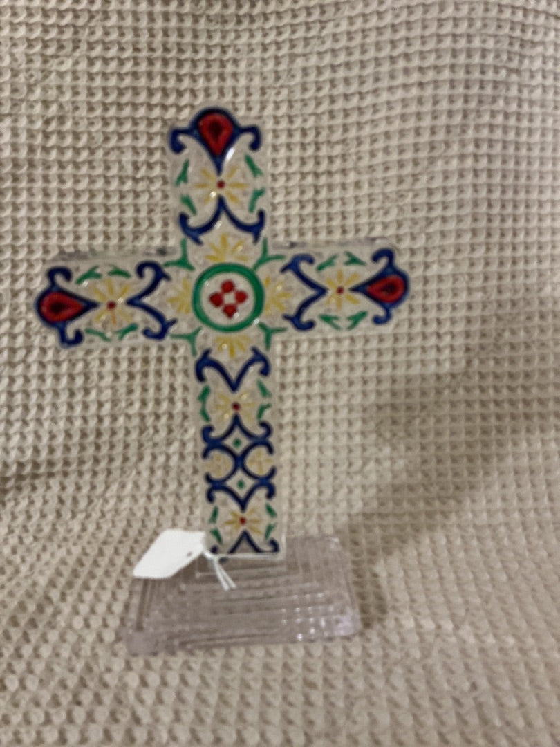 Multi Unknown Glass Cross, 9. 25”