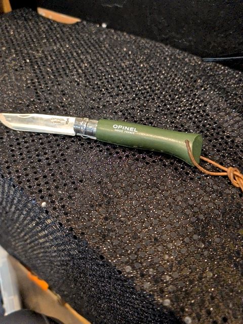 Opinel No. 8 Stainless Steel Folding Knife with Lanyard - Green