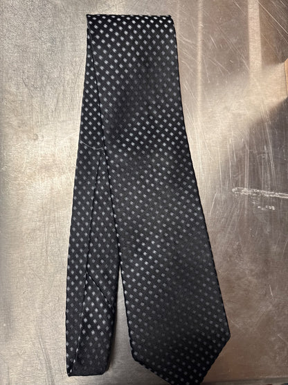 100% Silk Ike Behar Snowflakes on Black Tie