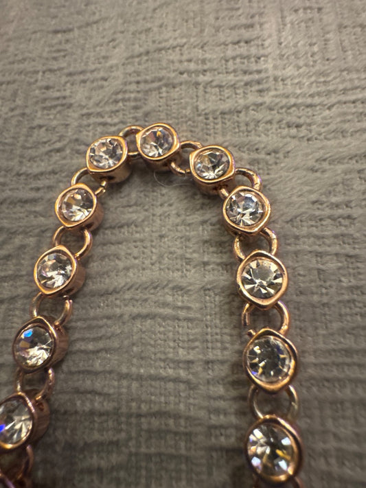 Rose gold, CZ, long necklace