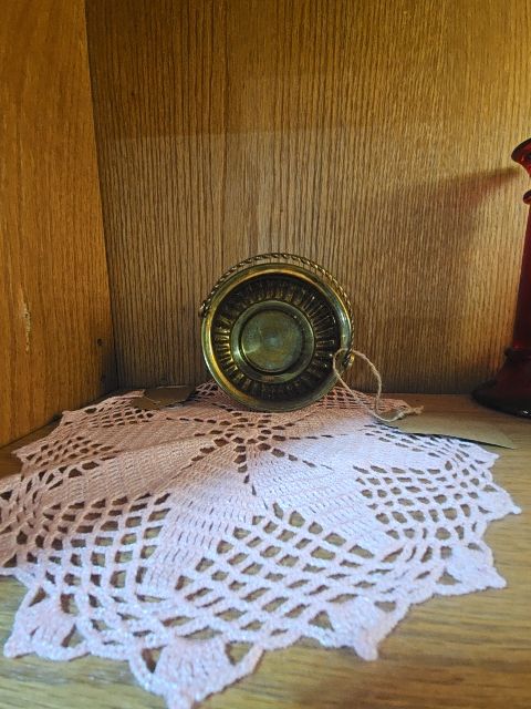 Vintage Brass  basket bowl