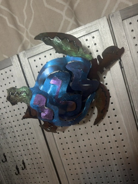 Multi Colored Luminous Creations Chameleon colored pigment turtle, 14 inches x 19 inches