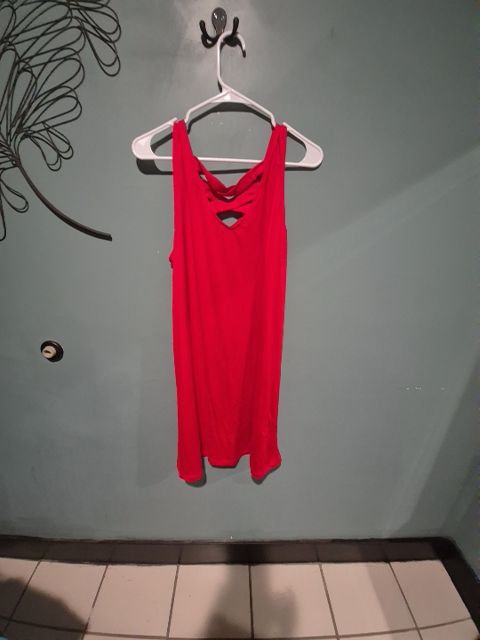Red Sheila Rose Tank Dress, XL